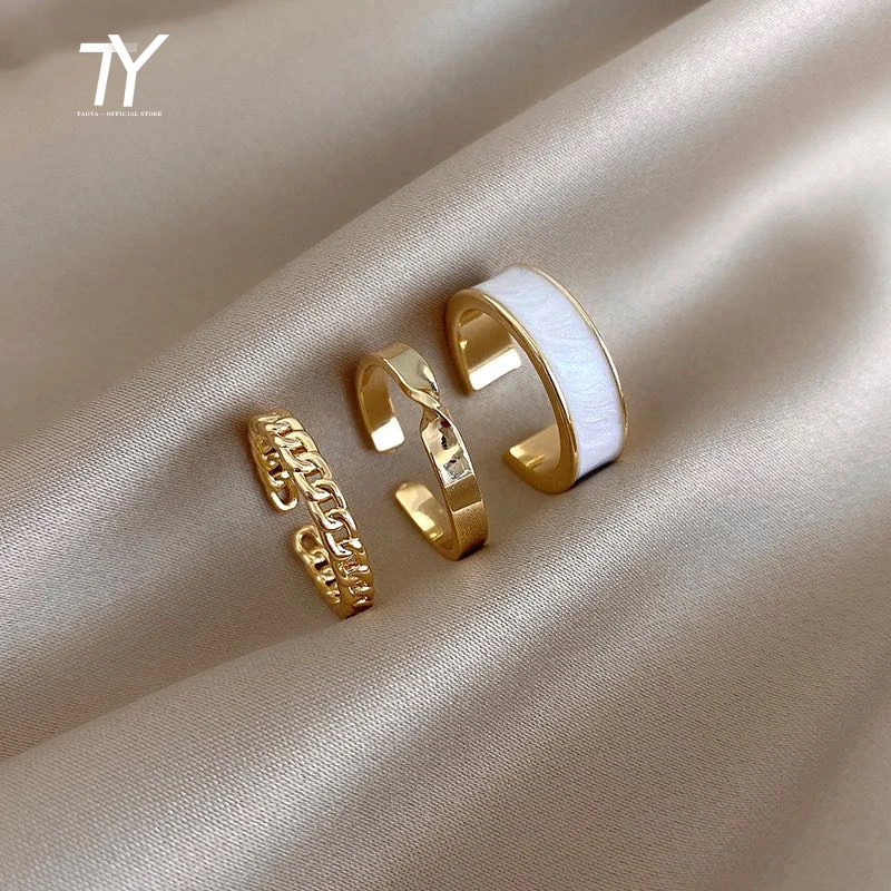 2023 New Gothic Style Three Piece Opening Rings For Woman Fashion Korean Jewelry European and American Wedding Party Sexy Ring