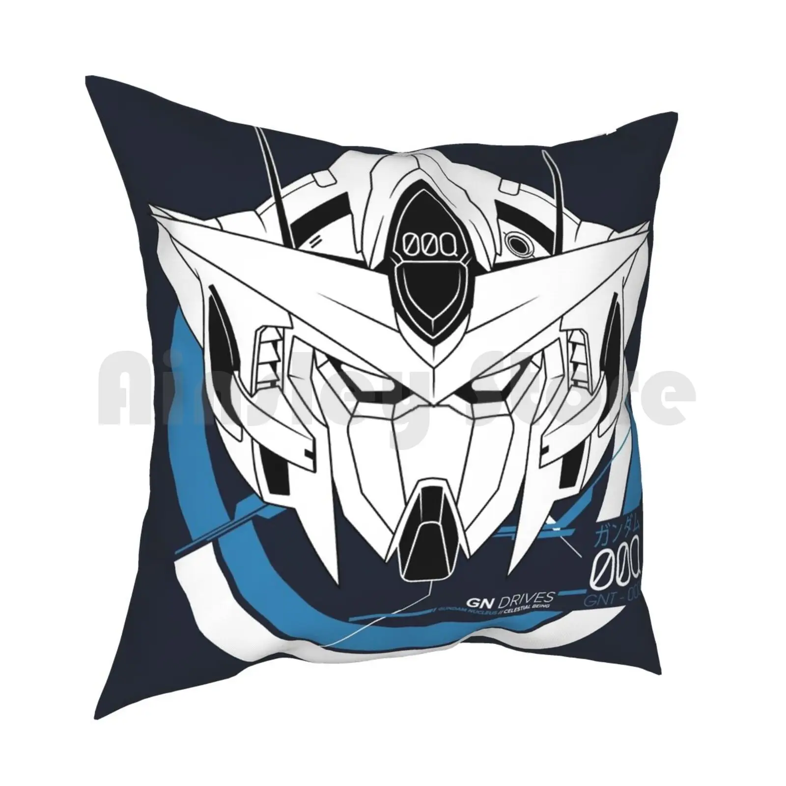 Qan ( T )-Gnt0000 Pillow Case Printed Home Soft Throw Pillow Qant 00 Setsuna Robot Mecha Cool Gn Particle Gn Drive