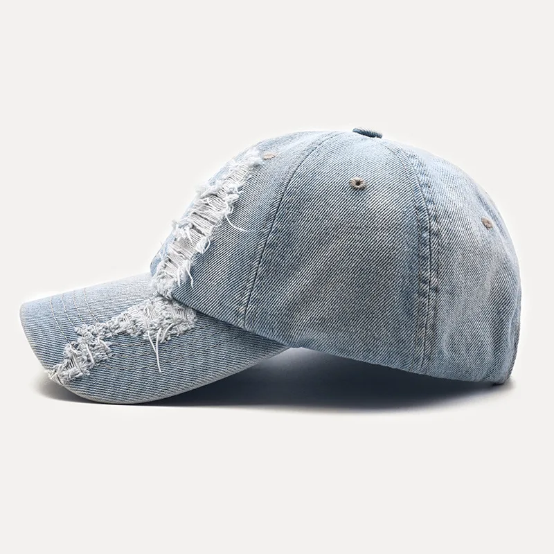 New adult Lady casual washed cotton demin baseabll cap Vintage Men ripped hip hop snapback hat Casquette gorros