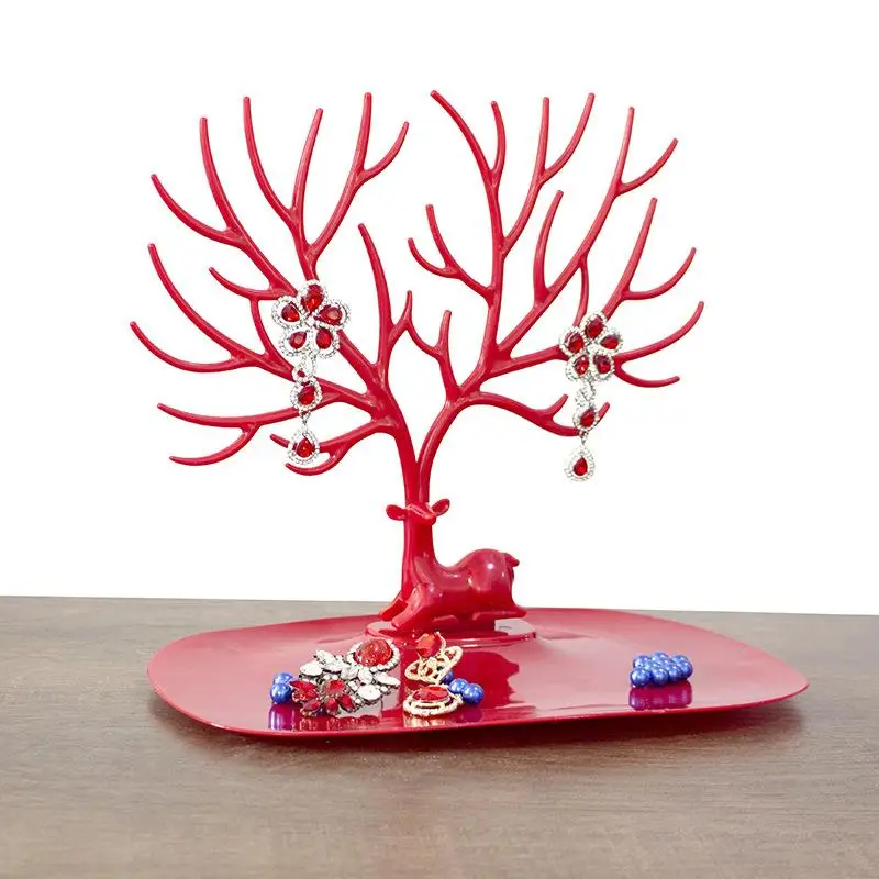 Deer Earrings Necklace Ring Pendant Bracelet Jewelry Display Stand Tray Tree Storage Racks Organizer Holder Make Up Decoration