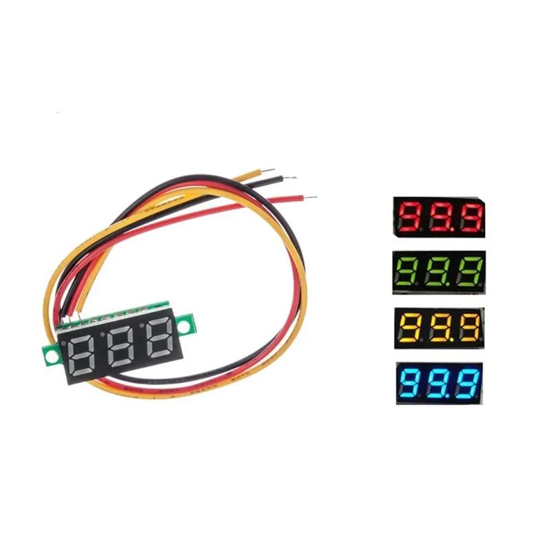 DC 0V-100V 0.28 cal LED woltomierz cyfrowy miernik napięcia wykrywacz napięcia Tester Panel samochodowy 12V 24V czerwony zielony niebieski żółty