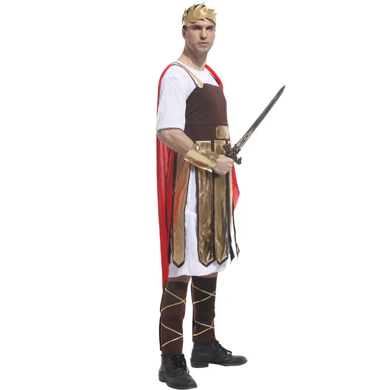 

Adult Spartan Warrior Cosplay Man Halloween Ancient Rome King Costumes Carnival Purim Parade Nightclub Bar Role Play Party Dress