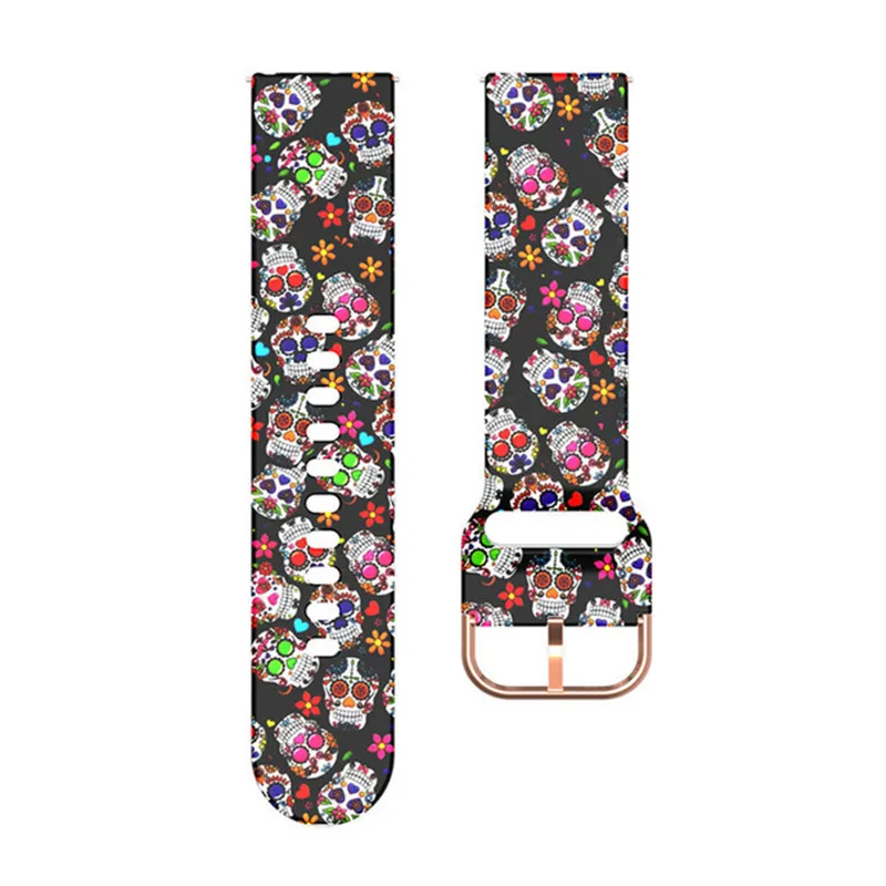 20mm 22mm Silicone Strap For Samsung Galaxy Watch Gear S3 Active 2 Graffiti style strap For HuaMi Amazfit Huawei watch band