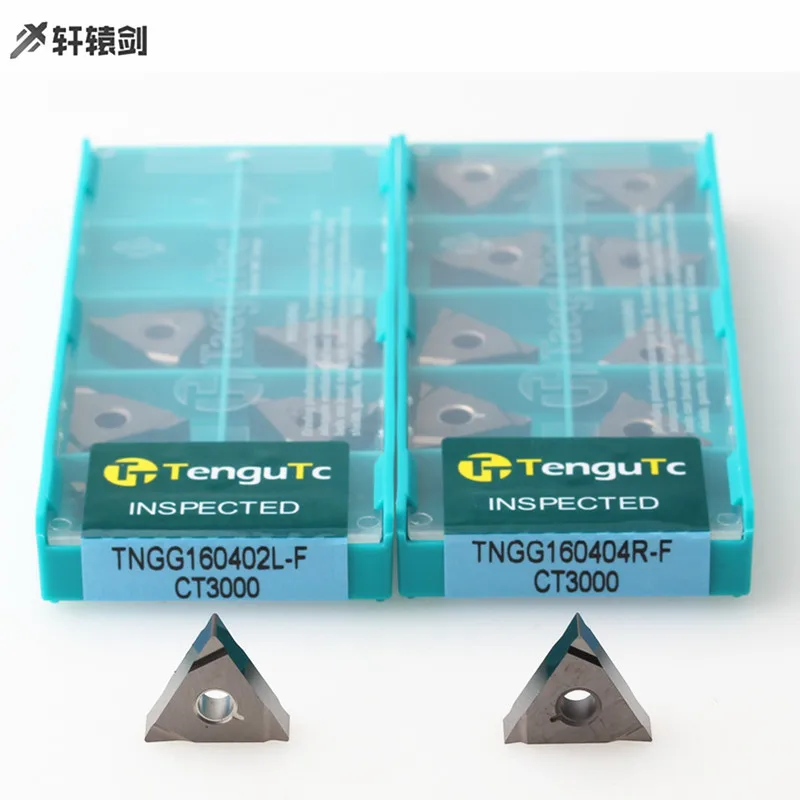 10PCS TNGG160404 R/L-F CT3000 External Turning Tool Cermet Grade Cemented Carbide