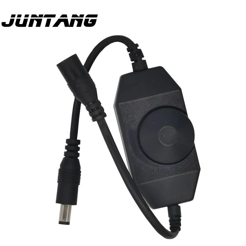 JUNTANG LED DC Waterproof Dimmer for 3528 5050 5730 5630 Solid Bar Light DC 12V 24V Black 5.5*2.1 Switch