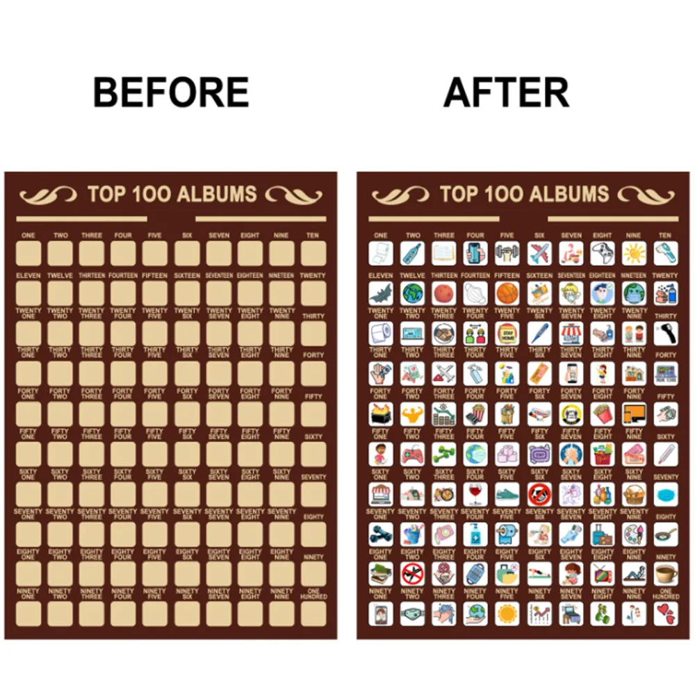 

Premium scratch 100 must-do scratch posters Unique game List Deluxe Gift for family surprise random