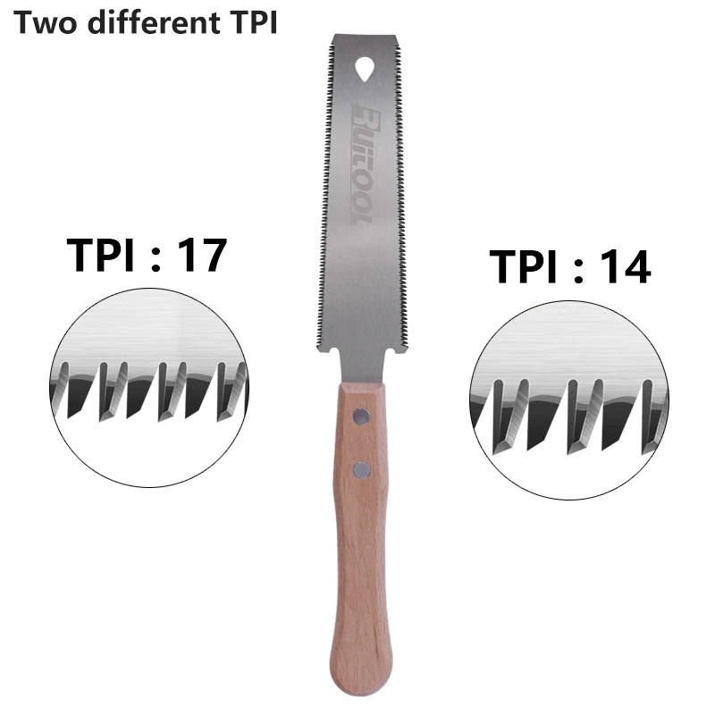 6 Inch Japanse Hout Zaag Ryoba Dubbelzijdig SK5 Flexibele Blade 14/17 Tpi Hand Saw Flush Cut Beuken Handvat Voor houtbewerking Gereedschap