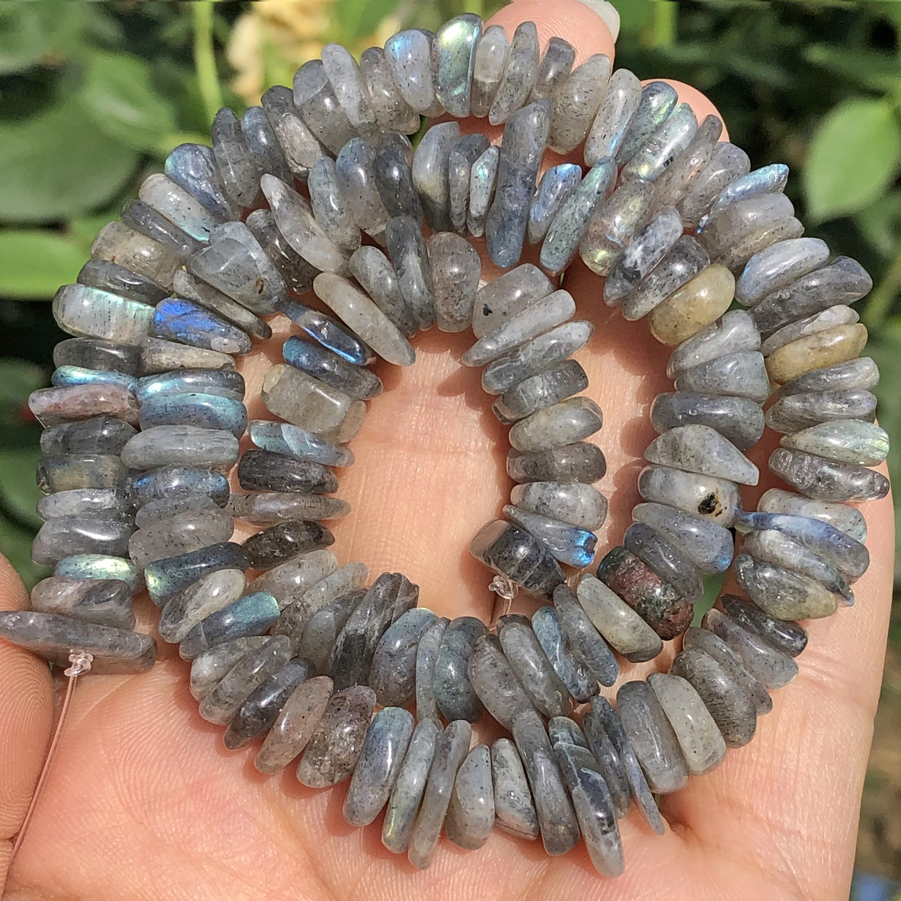 

8-12mm Natural Chips Gray Labradorite Stone Dondelle Moonstone Beads For Jewelry Making DIY Beadwork Bracelet Necklace 15"Inches