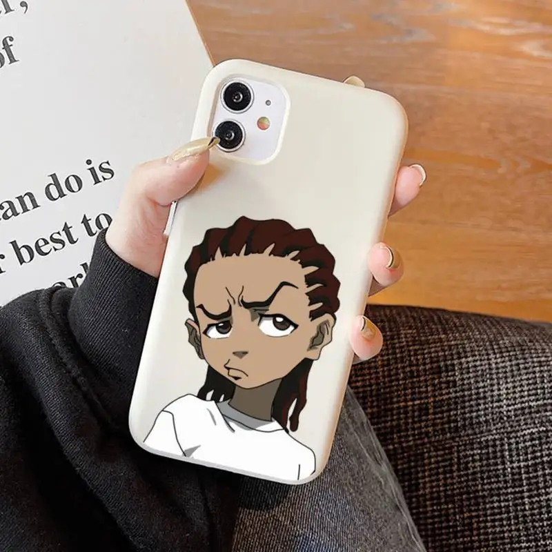 Huey Freeman Boondocks Phone Case Soft Solid Color for iPhone 11 12 13 mini pro XS MAX 8 7 6 6S Plus X XR