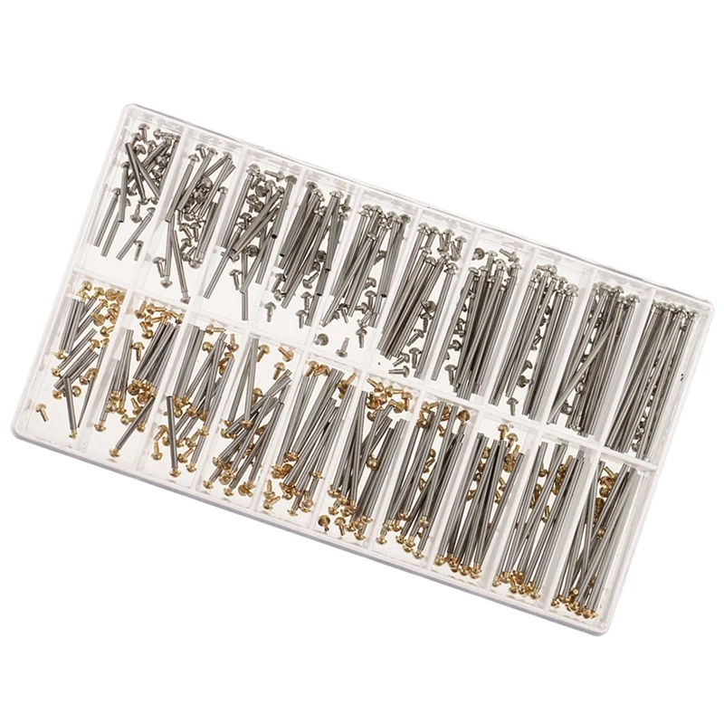 1 Box Watch Repair Tools Set Kits Watch Strap Screws Assortment Tube Friction Pin Clasps Straps Bracelets Rivet Ends 10Mm-28Mm