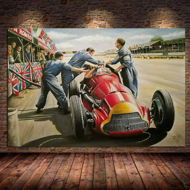 

Supercars Vintage Car Auto F1 Race Car Nordic Poster Wall Art Picture Print Canvas Painting For Boy Room Office Bedroom Unframed