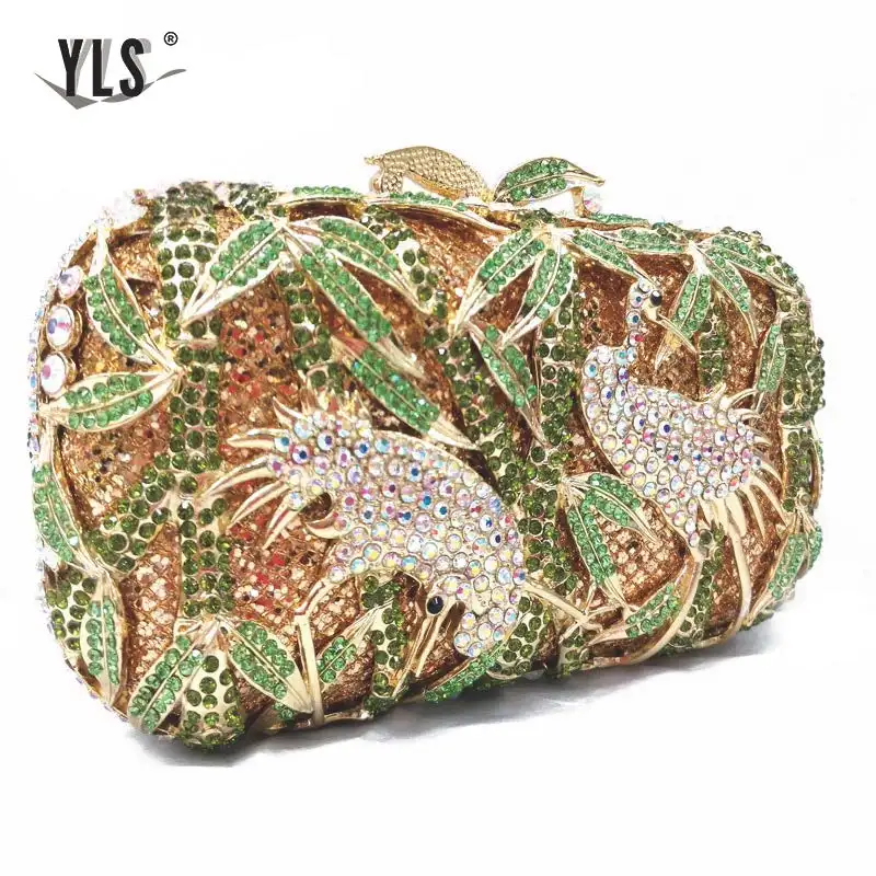 Rhinestone Minaudieres Evening Bag New Diamond Elegant Women Crystal Silver Bag Clutch Wedding Clutch Bags Party Dinner YLS-A17