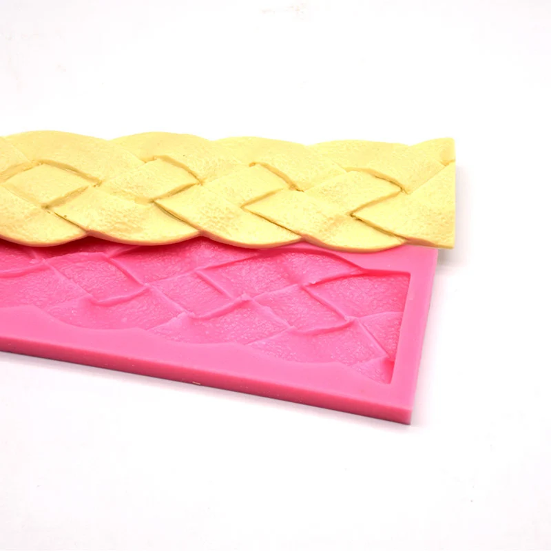 Long Knit Rope String Shape Silicone Mold 3D For Cake Border Decorating Pastry Candy Chocolate Fondant Mould Form Baking Tools