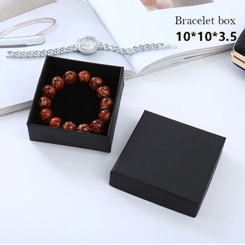 Caja de anillo de gemelos de joyería negra personalizada con nombre, logotipo de letra personalizada, paquete al por mayor, caja de regalo pequeña,