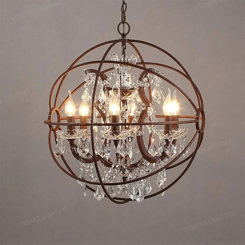 

American crystal chandeliers rustic lighting globe kitchen dining lamp hanging bedroom light fixtures in hallway corridor stairs