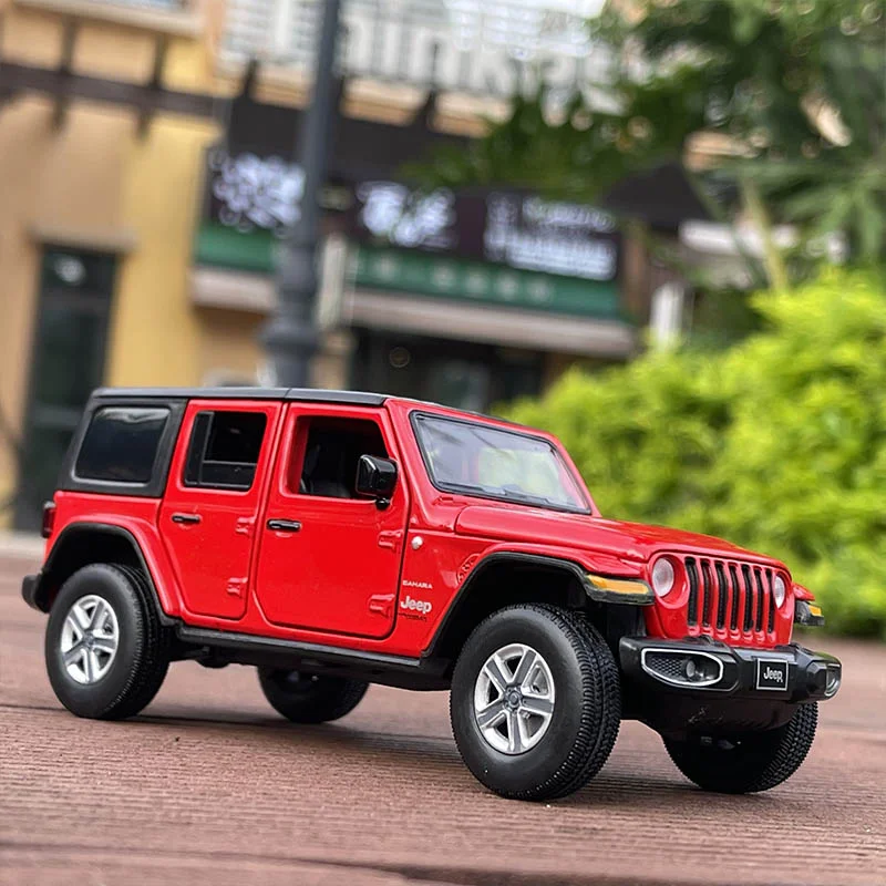 1:32 Jeeps Wrangler Rubicon Legering Model Auto Diecast Metalen Speelgoed Off-Road Voertuig Auto Model Simulatie Collection Kinderen Speelgoed gift