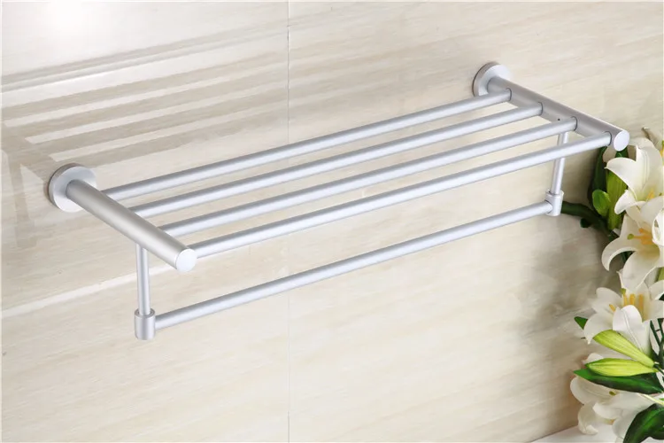 Rak Handuk Ruang Aluminium Rak Handuk Kamar Mandi Batang Rambut Dinding Gantung Rak Perangkat Keras Liontin