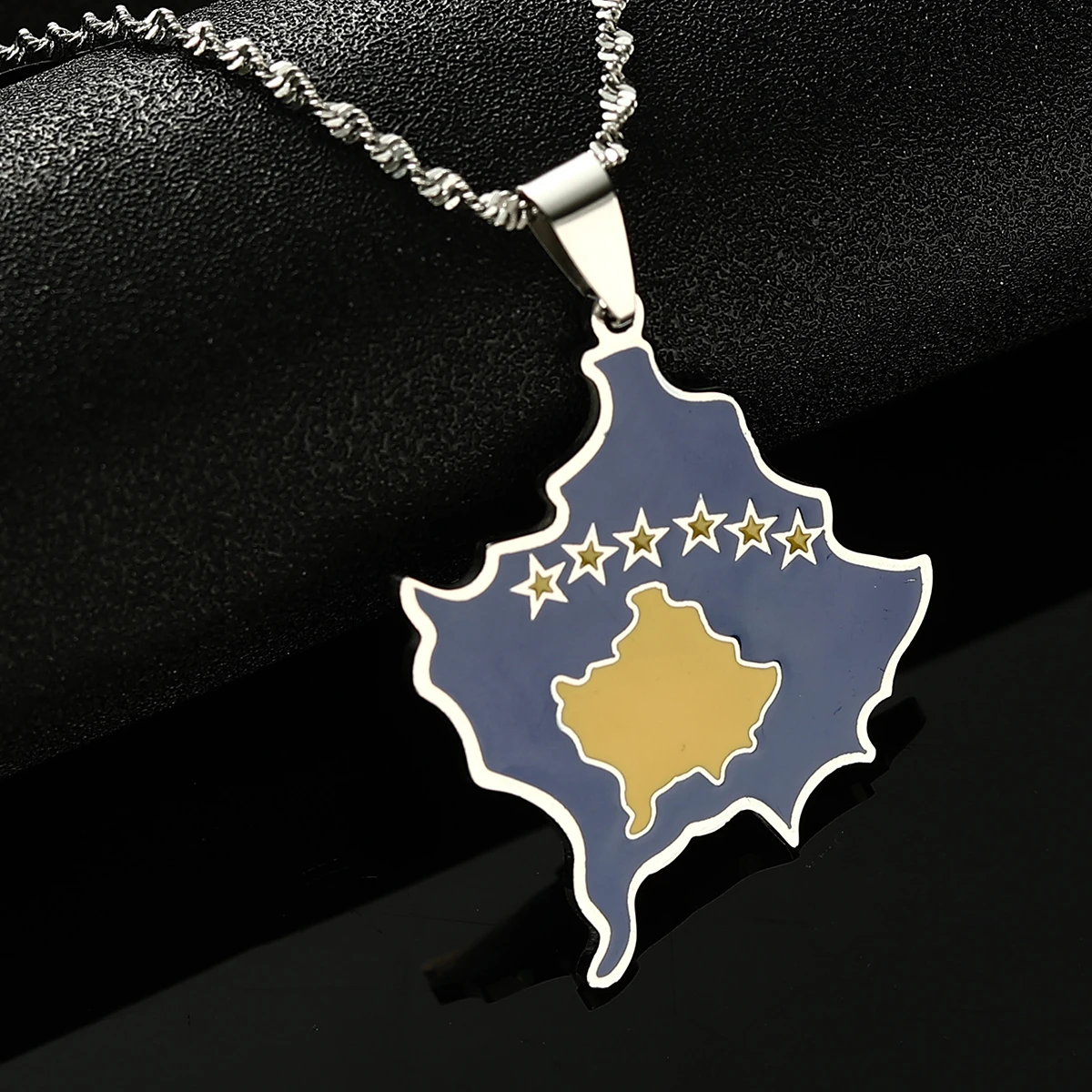 Enamel Serbia Kosovo Pendant Chain Necklaces For Women Girls Jewelry