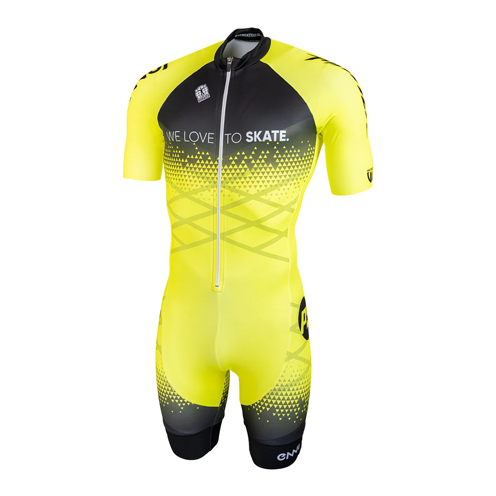 Powerslide Inline Roller Skate Speed Skinsuit Men Fast Skat Triathlon Road Bike Roller Skating Jersey Jumpsuits Maillot Ciclismo