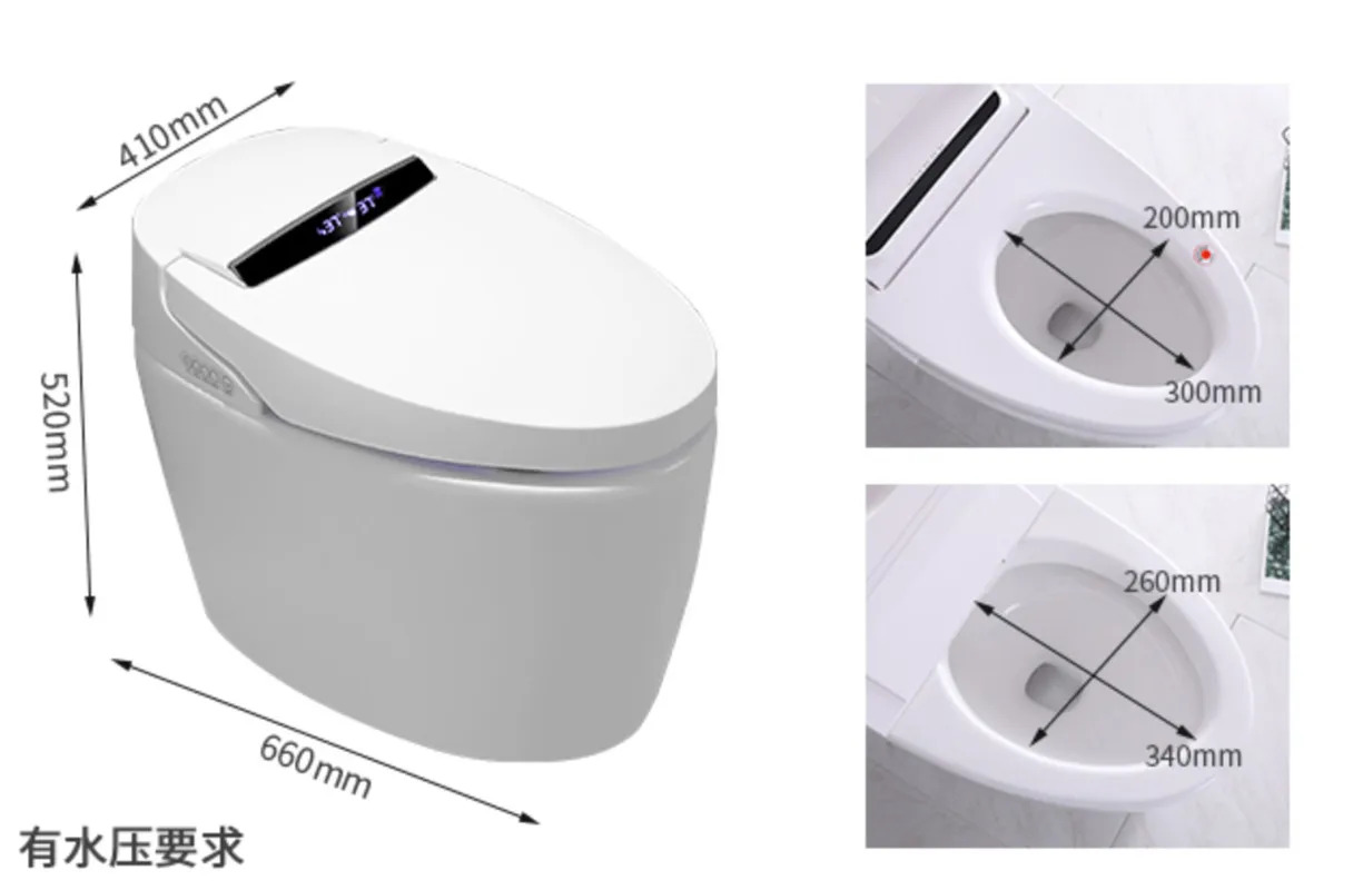 1650W Full Automatic Flip-over Toilet Remote Control Intelligent Toilet High-quality Household Smart Heated Toilet  220V 1650W