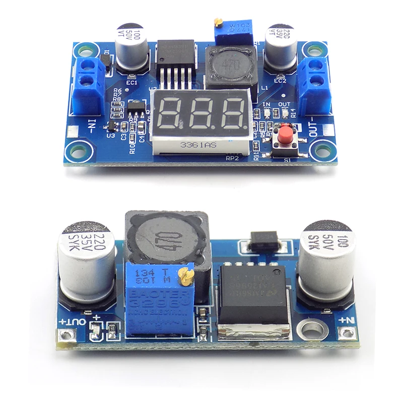 LM2596 LM2596S ADJ Power supply module with voltmeter DC-DC Step-down module adjustable Voltage regulator 5A 3A