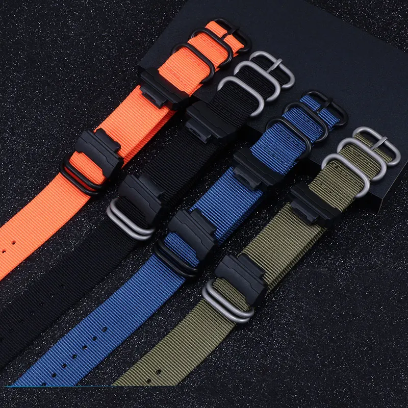 

PEIYI Hot sell Soft Nylon watchband men's wristband Replacement strap for GD GA GLS-100 110 120 series watch accessories