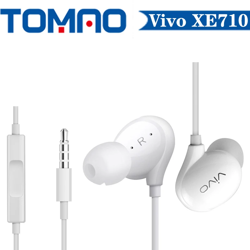 Original Official New Vivo XE710 Wired Earphone HiFi sport Headphones with mic for Vivo X9plus X20 X21 X23 Nex smartphones