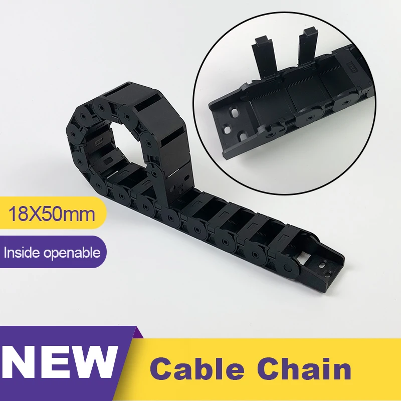 Cable Chains 18x50 mm Semi-closed Inside Openable Plastic Towline Transmission 18*50 Drag Chain for Machine