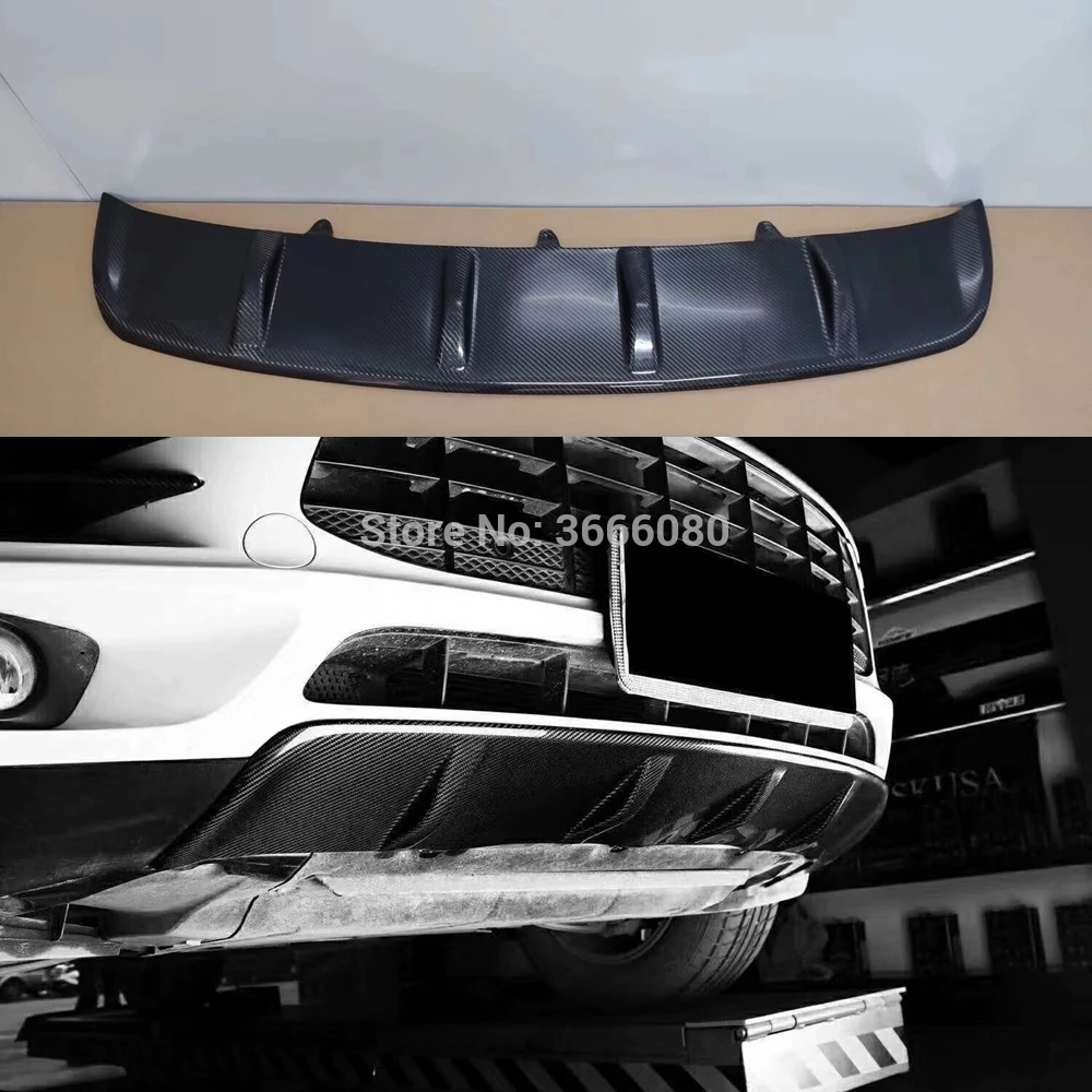 2PcsFor Porsche MACAN 2014-2017 Bumper Carbon Fiber Car Front+Rear Bumpers Protector Guard Skid Plate Car Styling