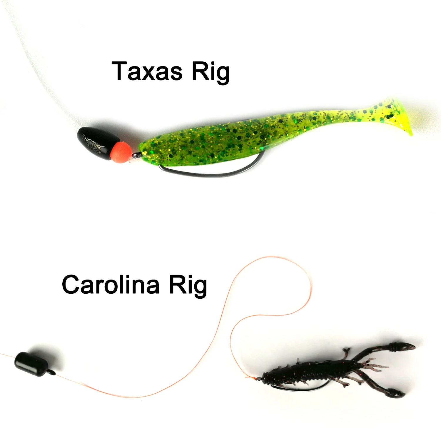 THETIME Texas / Carolina Rig Tungsten Sinker 1/16 - 1 Oz Bullet Bass Fishing Weight 1.8-28g Lure Accessory