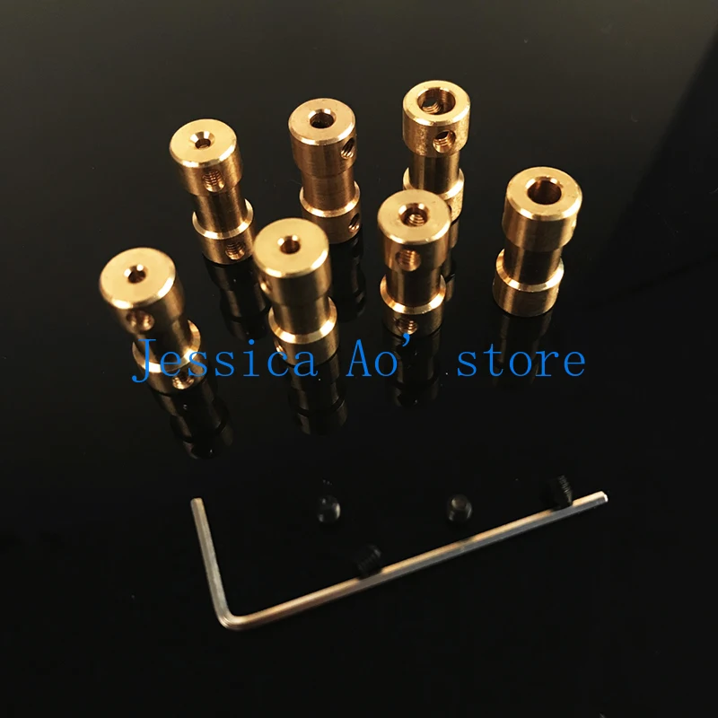 

20pcs 2 2.3 3 3.17 4 5 6mm Shaft Coupler 6mm Motor Shaft Couplings Machine Engraving Couple Matching Brass Rigid Flange