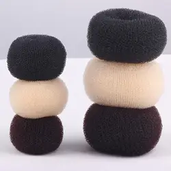 Elegante Hair Bun Donut Foam Sponge, Easy Big Ring, Hair Styling Tools, Acessórios de penteado para meninas e mulheres, moda, 3 cores