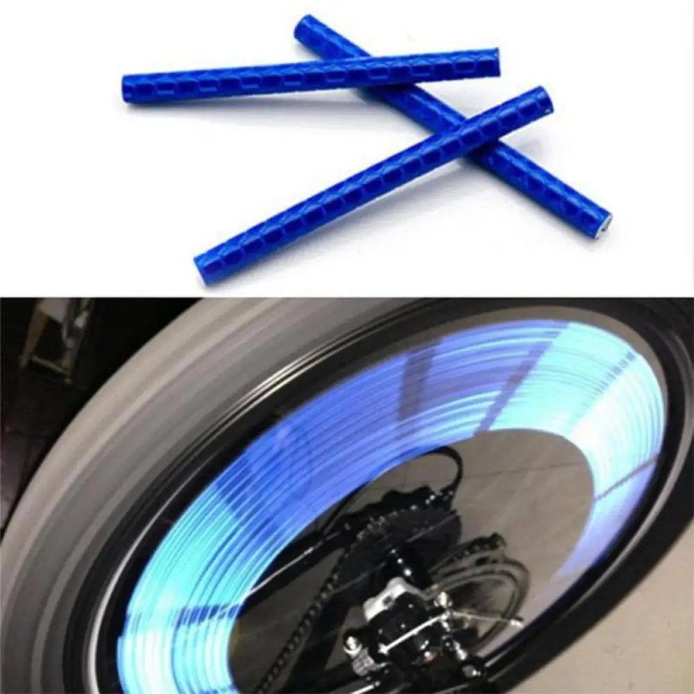 12Pcs Bicycle Wheel Rim Spoke Mount Clip Reflective Tube Warning Light Strip катафоты для велосипеда нипель для колеса Spoke