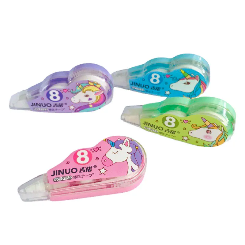 4 pz/pacco Kawaii Unicorn White Sticker reduction Tape Error Eraser per studenti cancelleria correttore scuola forniture per ufficio K