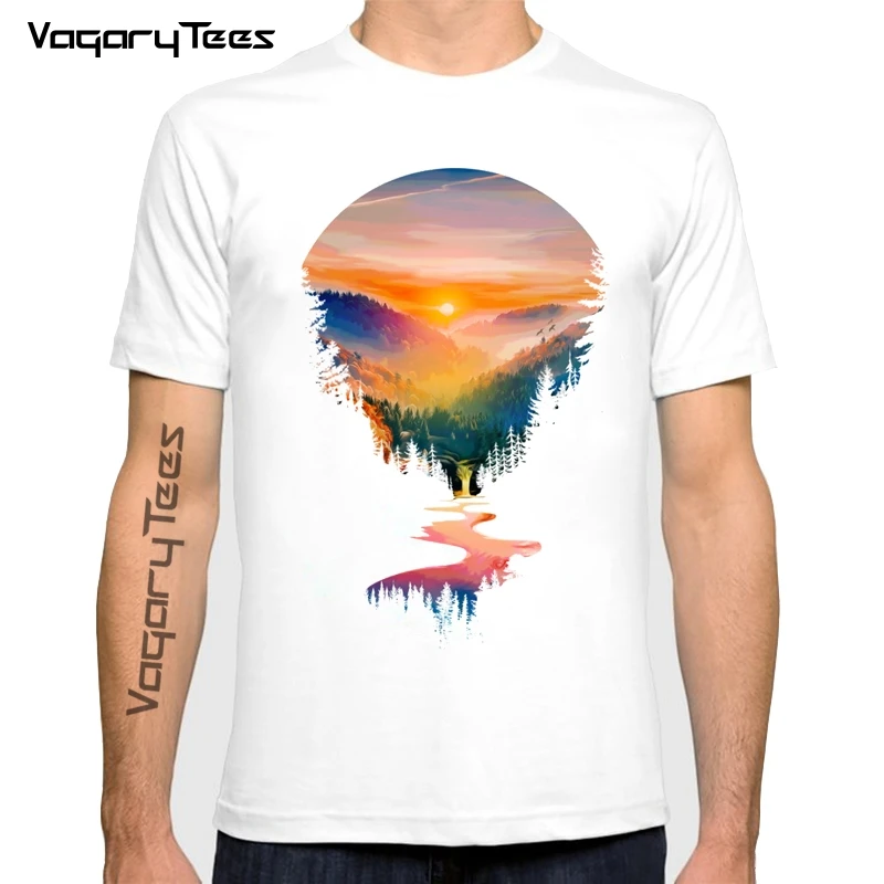 

Vagarytees Newest Creative Summer Sunrise Men T-Shirt Short Sleeve Casual Tee Fashion nature landscape Print Tshirts Hipster Top