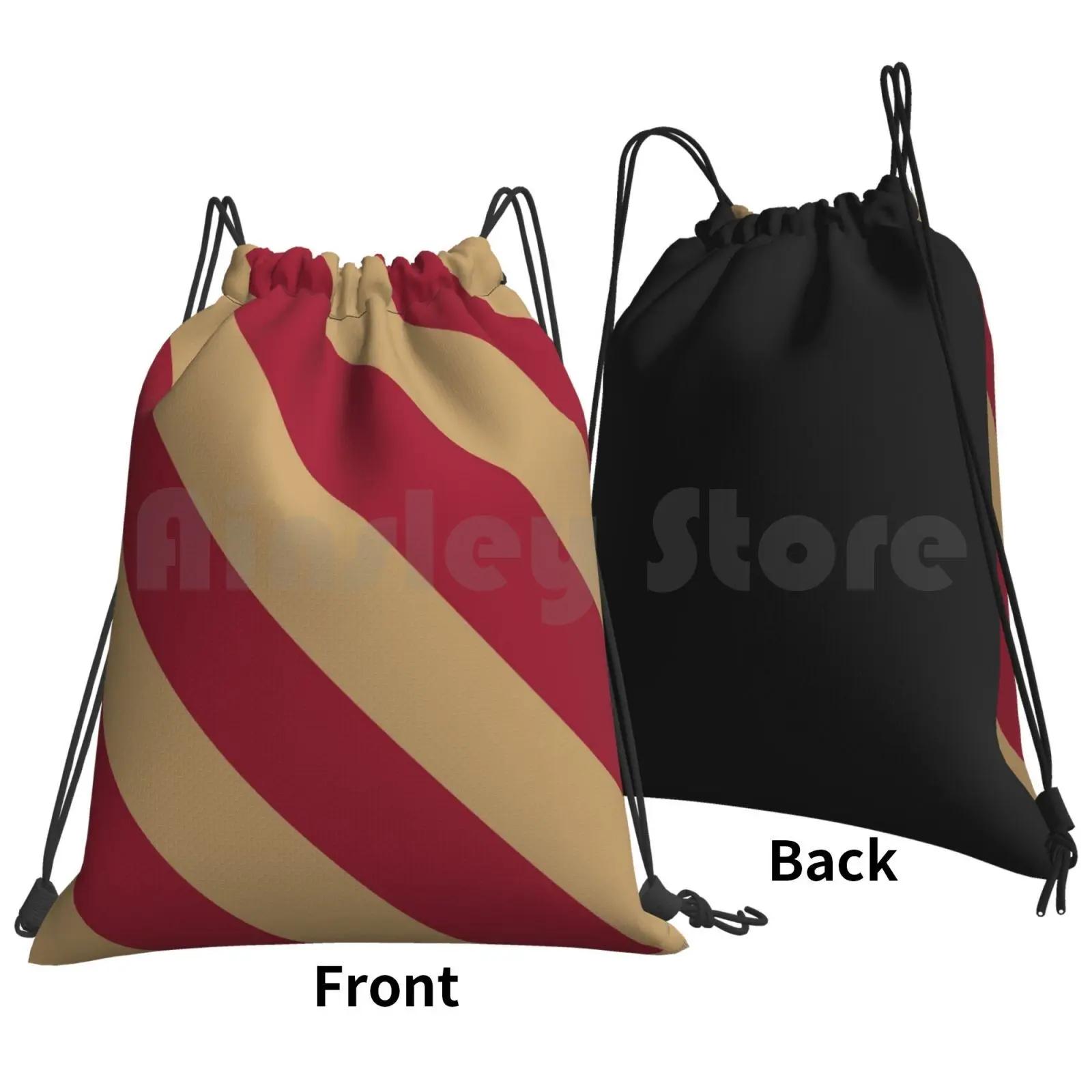 Boston Massachusetts Gold & Team Color Stripes Backpack Drawstring Bags Gym Bag Waterproof School University Sports Team