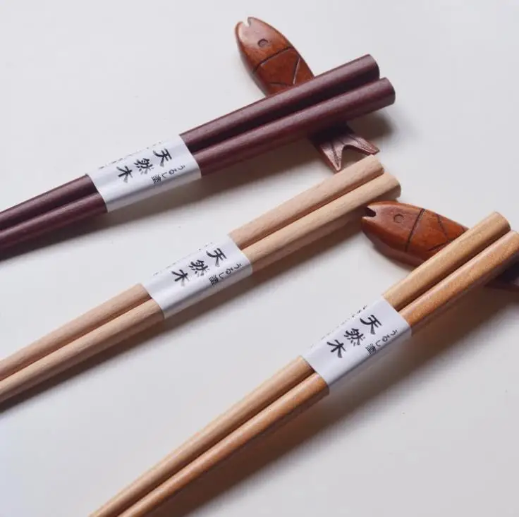 Reusable Handmade Chopsticks Japanese Natural Wood Beech Chopsticks Sushi Food Tools Child Learn Using Chopsticks 18cm SN357