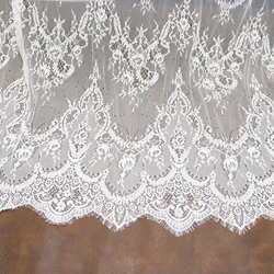 (1.5x3meter) Fashion High Quality Handmade dress DIY White Eyelash Lace Trimming fabric