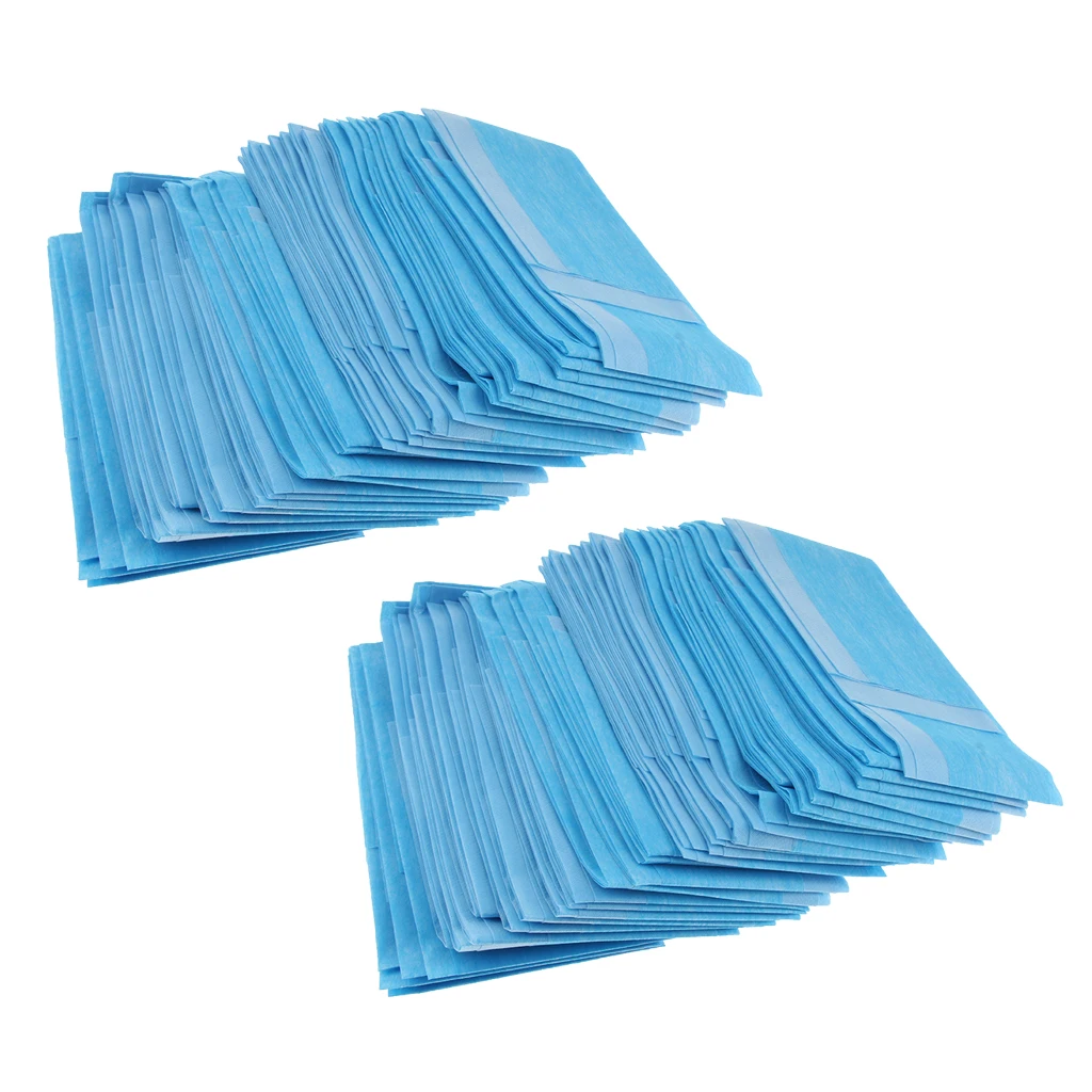 120pcs Disposable Bed Sheets for Massage Facial Beauty, Body Waxing, Spa, Massage, Non-Woven Bed Pads Mats - Blue,40*40cm