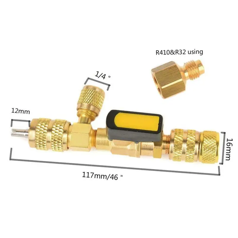 NEW-R410A R22 Dual Size SAE Port HVAC Valve Core Removal Installer Tool(No Gas Loss)