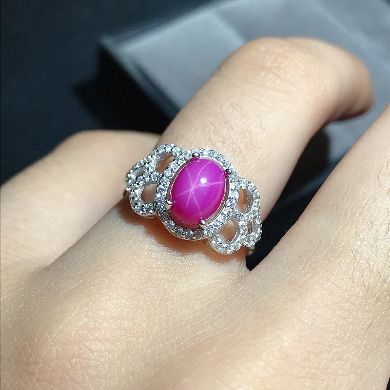 

Star Ruby Ring Star Line beautiful lady 925 silver ring special promotion