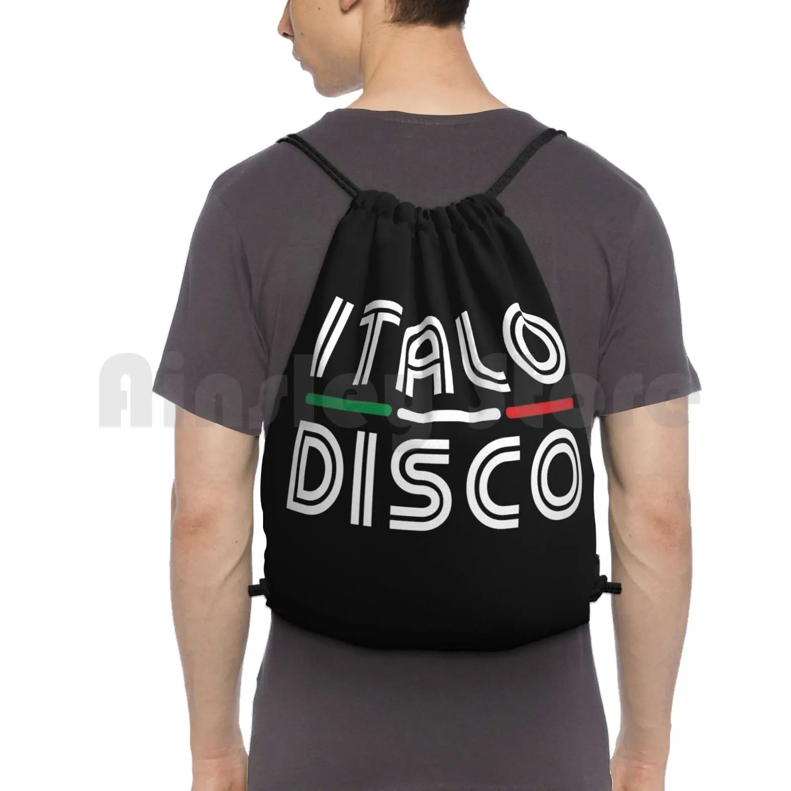 Italo Disco Backpack Drawstring Bags Gym Bag Waterproof Italo Disco Italodisco Retro 80s Eurodisco Italy Italo Music