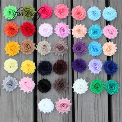 Fabric Hair Accessories Chiffon Rose Flowers 2.5‘’ Shabby Frayed Flower Tirm