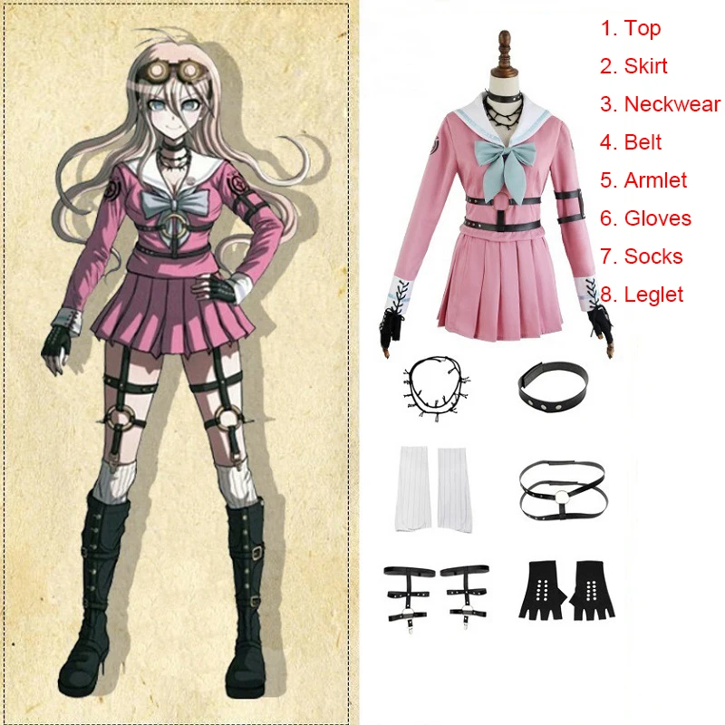 

2020 аниме Danganronpa V3: убийство Harmony ирума Miu кролик Униформа костюмы для Хэллоуина парик Рождество изготовление под заказ платье