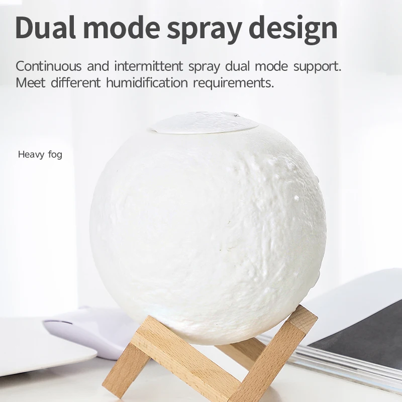1500ML Ultrasonic Moon Air Humidifier Aroma Essential Oil Diffuser LED Night Lamp USB Mist Maker Humidificador Christmas Gift