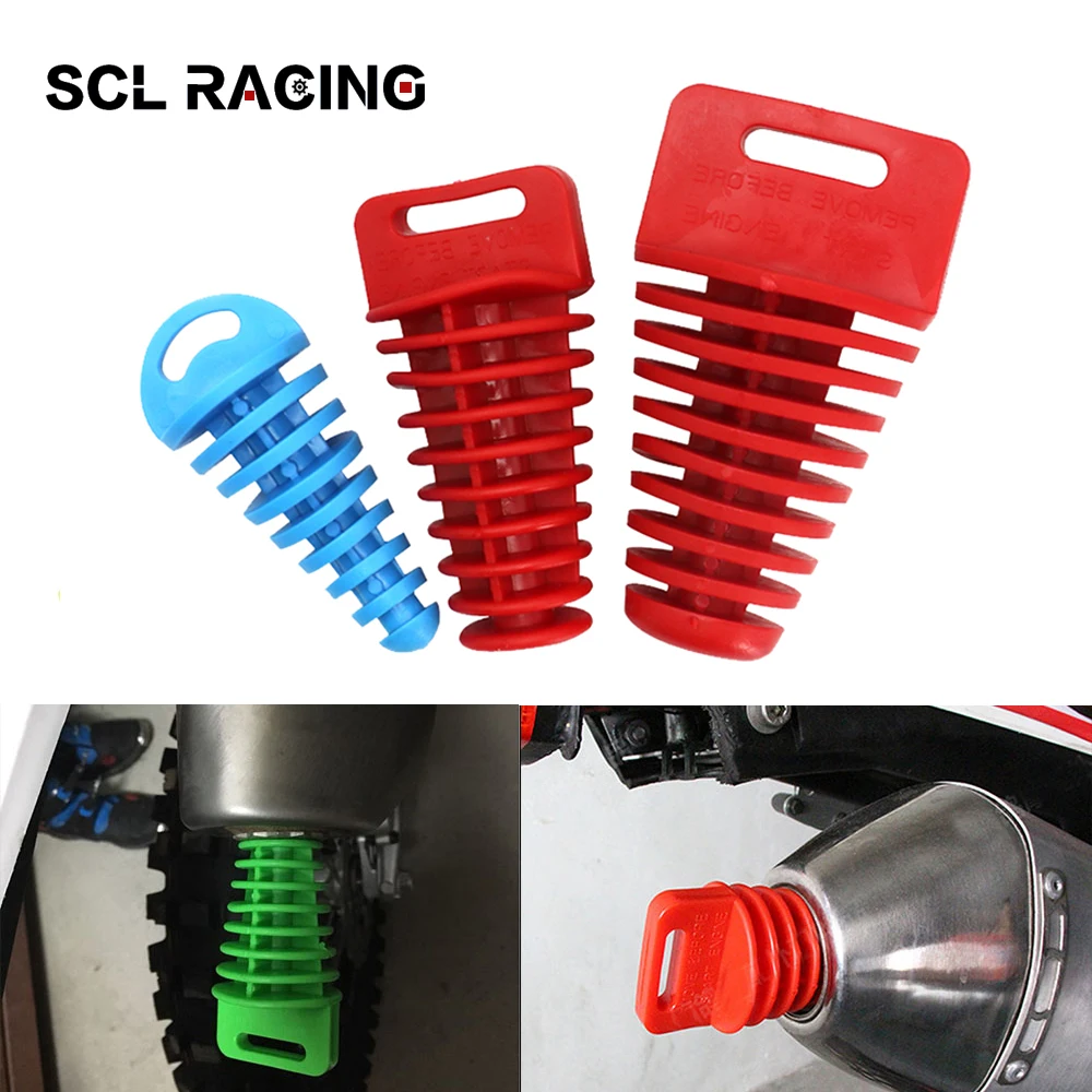 SCL Racing 1PC Three Sizes Motorcycle Exhaust Pipe PVC Plug Muffler Wash Plug Pipe Protector Motocross Tailpipe Removable Plug