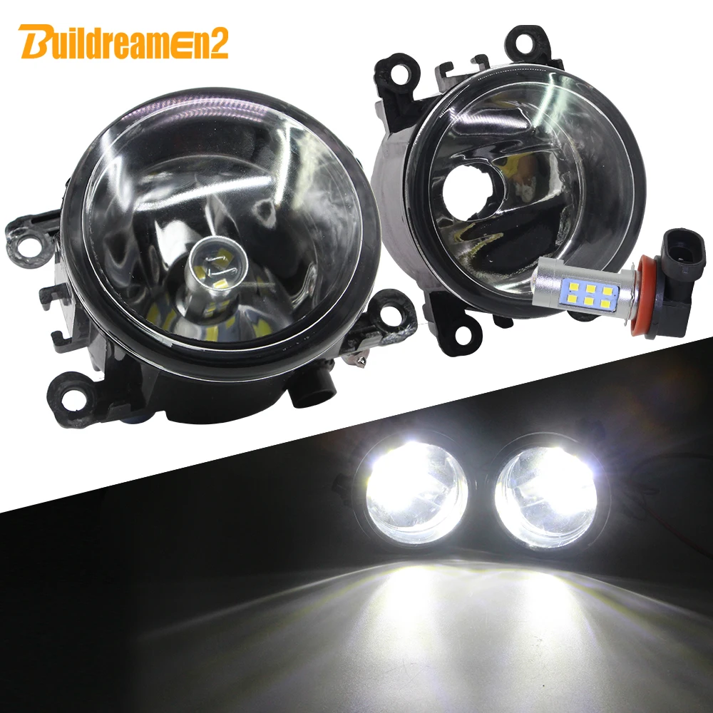 Buildreamen2 For Citroen Jumpy Box Car Styling H11 Fog Light Assembly Lampshade + Bulb DRL 12V 2010 2011 2012 2013 2014 2015