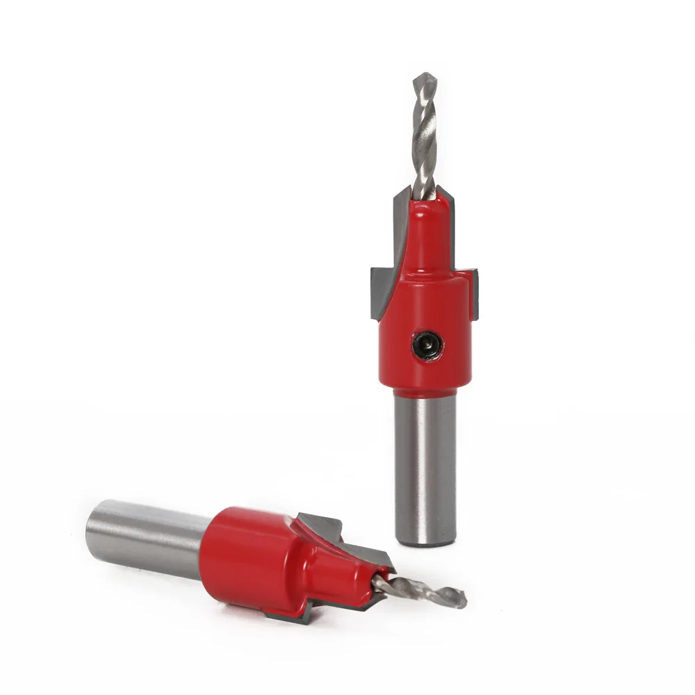 VACK 8mm Shank HSS Woodworking Core Drill Bits Wood Countersink Router Bit Set Screw Extractor Demolition Wood Milling Cutter