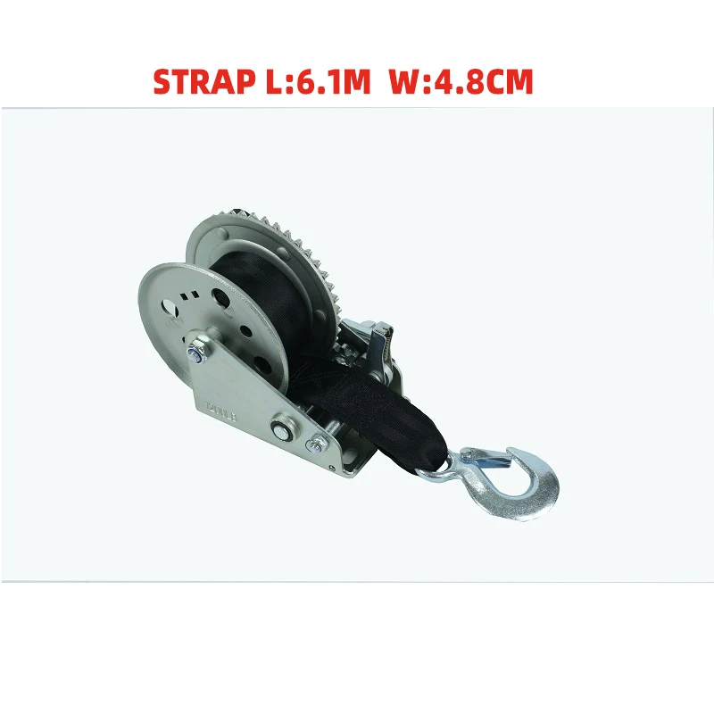 EgoTrailer Top quality Hand Winch 1200lbs/540KGS 6.1m Webbing Strap Car Boat Trailer winch