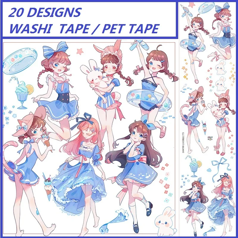 

PET Tape DIY Craft Japanese Washi Masking Tape Scrapbooking Diary Gifts Girls Person lady Patterns Planner Adhesive Stickers